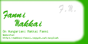 fanni makkai business card